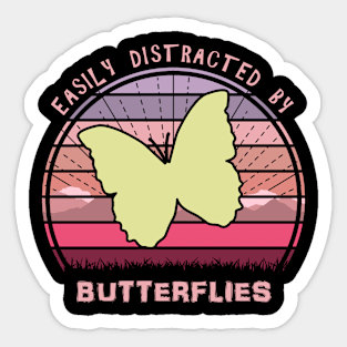 Easily Distracted By Butterlies Sticker